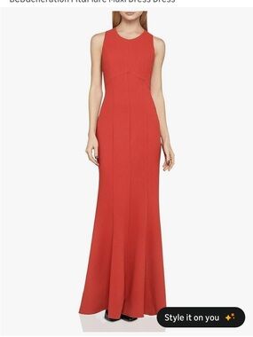 Red Sleeveless Maxi Dress with Lace Back